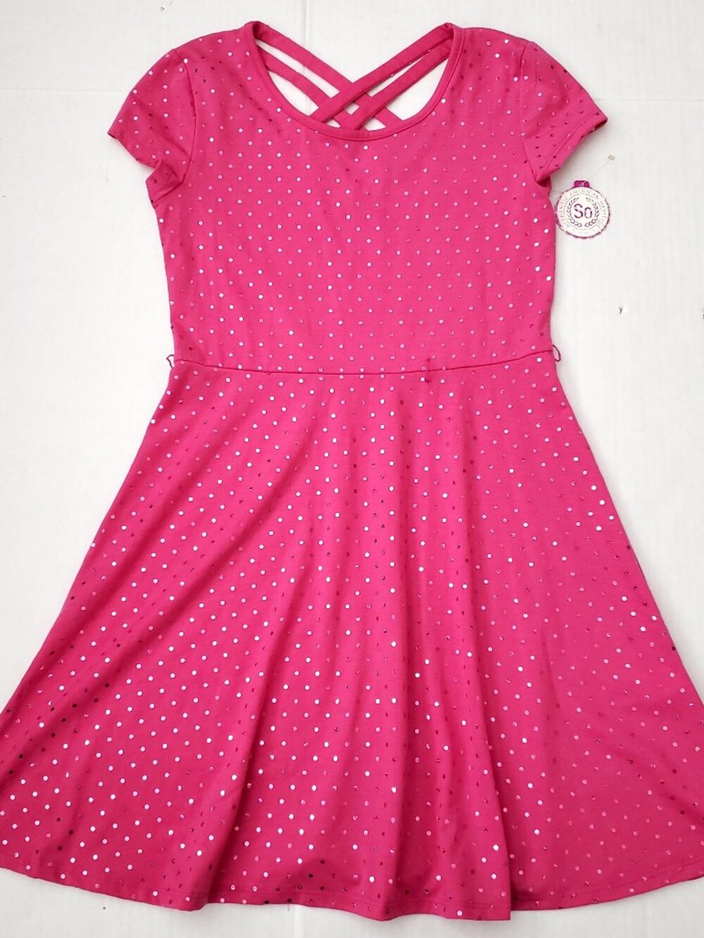 NWT SO Girls Fusia Dazzle Dress